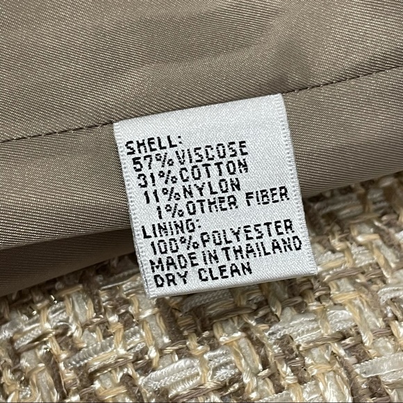 TALBOTS•CLASSY Heavy Weave Tweed Open Front Blazer Sz 14 - Picture 8 of 10